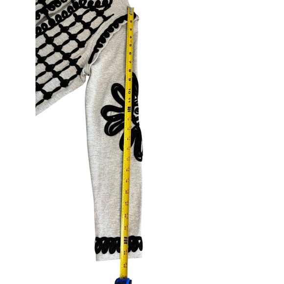 NIC ZOE Gray Black Embroidered Cardigan Sweater Jacket Women's Size S - Picture 8 of 13